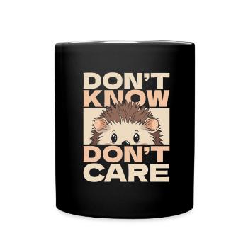 Hérisson Drôle Ne Sais Pas Ne Pas Se Soucier - Mug uni - noir - Devant