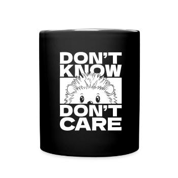 Hérisson Drôle Ne Sais Pas Ne Pas Se Soucier - Mug uni - noir - Devant