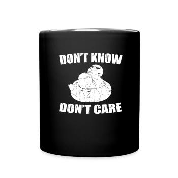 Duck Funny Dont Know Don't Care - Full Colour Mug - black - Front