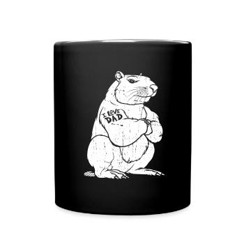Capybara Capybara biceps tatouage j’aime papa - Mug uni - noir - Devant
