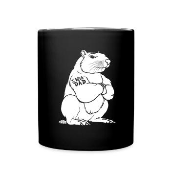 Capybara Capybara biceps tatouage j’aime papa - Mug uni - noir - Devant