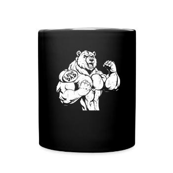 Bear Brown Bear Biceps Tattoo I Love Dad - Full Colour Mug - black - Front