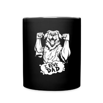 Berger australien J’aime papa - Mug uni - noir - Devant