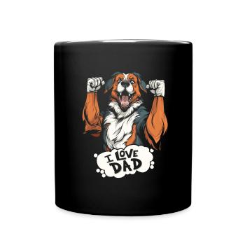 Berger australien J’aime papa - Mug uni - noir - Devant