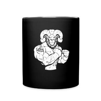Sheep Biceps Tattoo I Love Mom - Full Colour Mug - black - Front