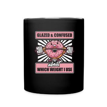 Donut Fitness Funny Donut Gym - Full Colour Mug - black - Front