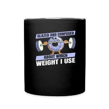 Donut Fitness Witzig Donut Gym - Tasse einfarbig - Schwarz - Vorne