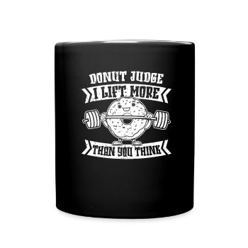 Donut Fitness Witzig Donut Gym - Tasse einfarbig - Schwarz - Vorne
