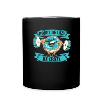 Donut Fitness Funny Donut Gym - Full Colour Mug - black - Front