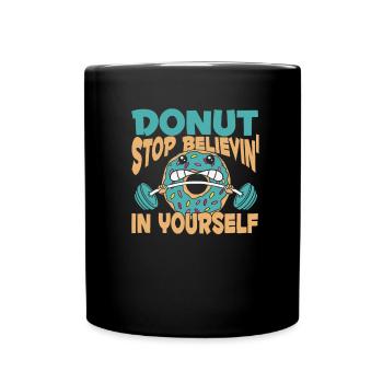 Donut Fitness Funny Donut Gym - Full Colour Mug - black - Front