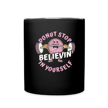 Donut Fitness Funny Donut Gym - Full Colour Mug - black - Front