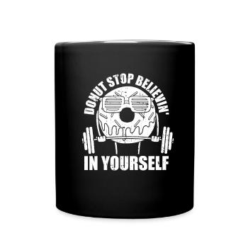Donut Fitness Funny Donut Gym - Full Colour Mug - black - Front