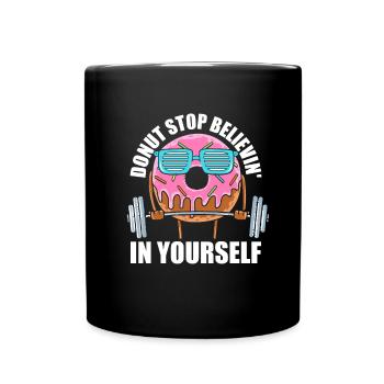Donut Fitness Funny Donut Gym - Full Colour Mug - black - Front