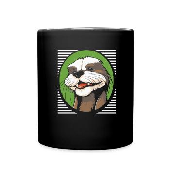 Honigdachs Ratel - Tasse einfarbig - Schwarz - Vorne
