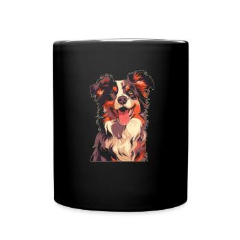 Australian Shepherd - Tasse einfarbig - Schwarz - Vorne