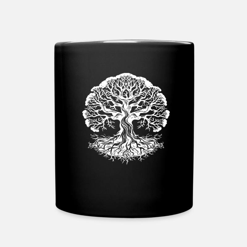Baum Wurzeln - Tasse einfarbig - Schwarz