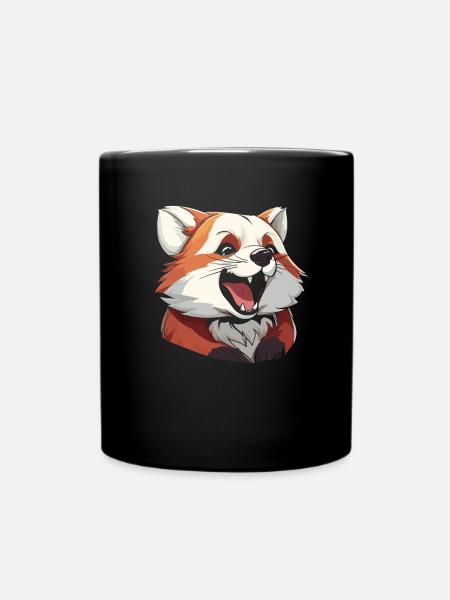 Panda roux souriant - Mug uni - noir
