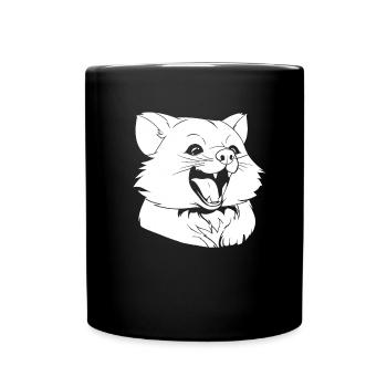 Panda roux souriant - Mug uni - noir - Devant