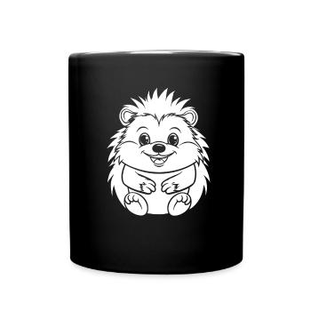Stachelschwein Lächelnd - Tasse einfarbig - Schwarz - Vorne
