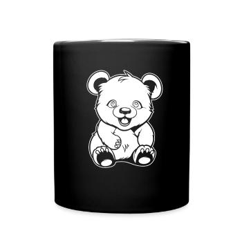 Big Panda Panda Bear Smiling - Full Colour Mug - black - Front