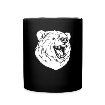 Bear Brown Bear Smiling - Full Colour Mug - black - Front