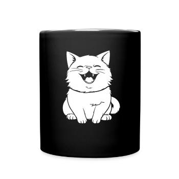 Chat souriant - Mug uni - noir - Devant