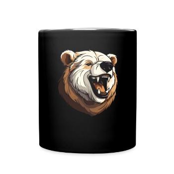 Bear Brown Bear Smiling - Full Colour Mug - black - Front