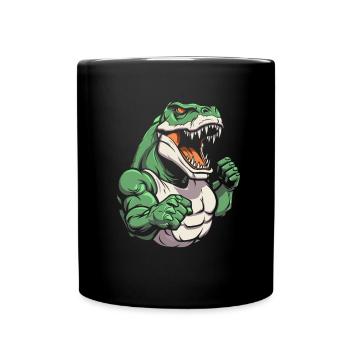 Fitness T Rex - Tasse einfarbig - Schwarz - Vorne