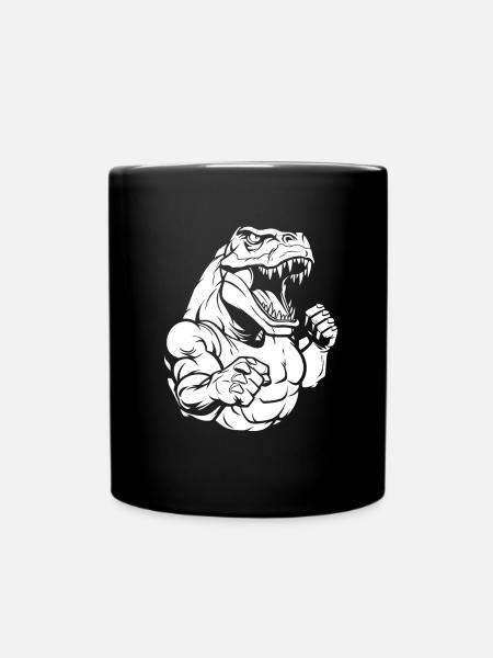 Fitness T Rex - Tasse einfarbig - Schwarz