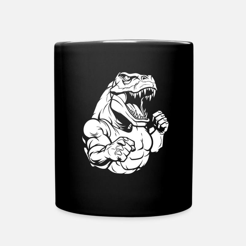 Fitness T Rex - Tasse einfarbig - Schwarz
