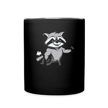 Fitness Raccoon - Full Colour Mug - black - Front