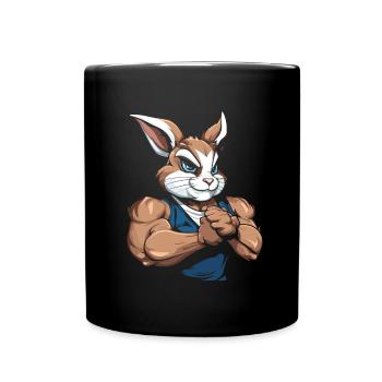 Fitness Rabbit - Full Colour Mug - black - Front