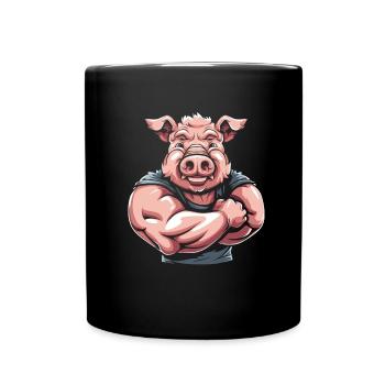 Fitness Pig - Full Colour Mug - black - Front