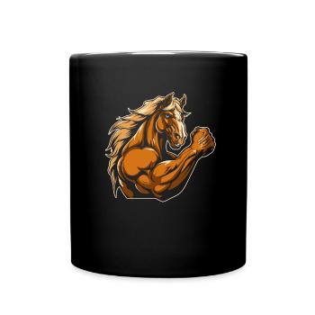 Cheval de fitness - Mug uni - noir - Devant