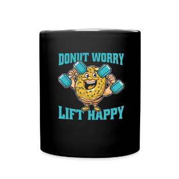 Donut Fitness Funny Donut Gym - Full Colour Mug - black - Front