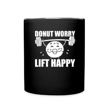 Donut Fitness Funny Donut Gym - Full Colour Mug - black - Front