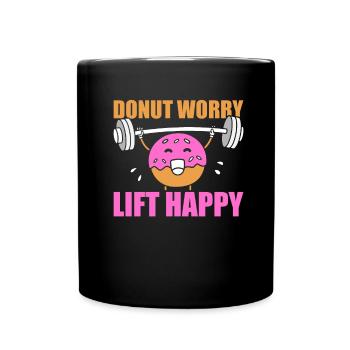 Donut Fitness Funny Donut Gym - Full Colour Mug - black - Front
