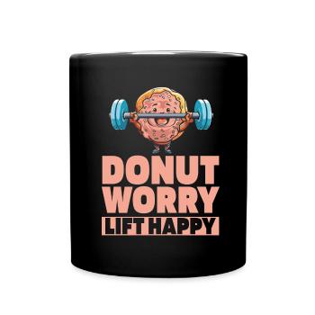 Donut Fitness Witzig Donut Gym - Tasse einfarbig - Schwarz - Vorne