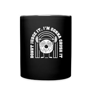 Donut Fitness Witzig Donut Gym - Tasse einfarbig - Schwarz - Vorne