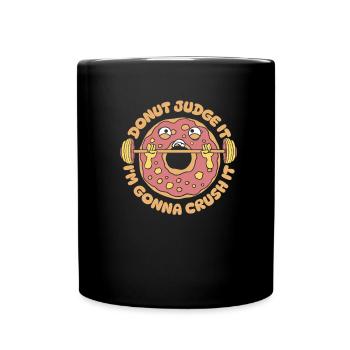 Donut Fitness Funny Donut Gym - Full Colour Mug - black - Front