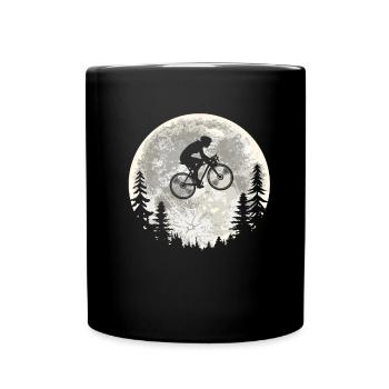 Mountain Bike Mountain Biker Mtb Moon - Full Colour Mug - black - Front