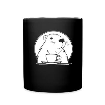 Capybara Wasserschwein Kaffee - Tasse einfarbig - Schwarz - Vorne