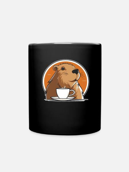 Capybara Capybara Coffee - Full Colour Mug - black
