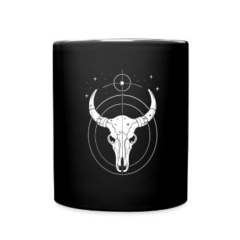 Sternzeichen Stier - Tasse einfarbig - Schwarz - Vorne