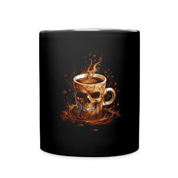 Coffee Cafe Skull - Full Colour Mug - black - Front