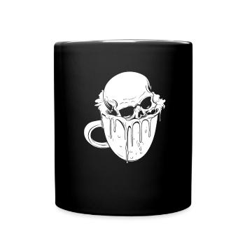 Coffee Cafe Skull - Full Colour Mug - black - Front