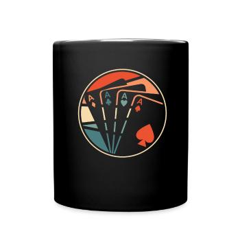 Poker - Tasse einfarbig - Schwarz - Vorne