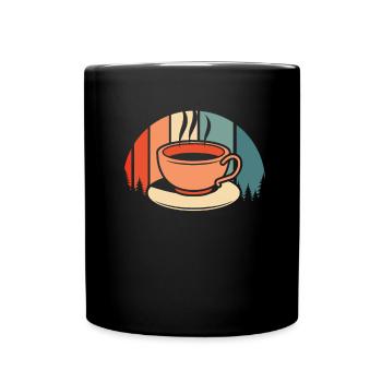 Kaffee Cafe - Tasse einfarbig - Schwarz - Vorne