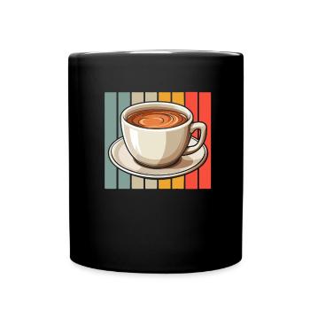 Kaffee Cafe - Tasse einfarbig - Schwarz - Vorne
