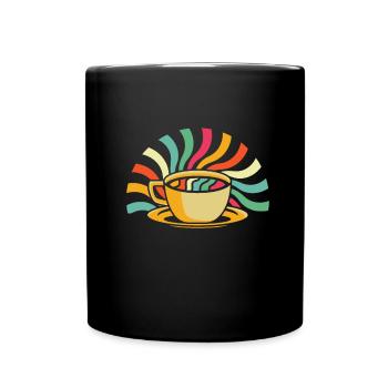 Kaffee Cafe - Tasse einfarbig - Schwarz - Vorne